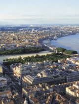 Aerial view Bordeaux and the Garonne river