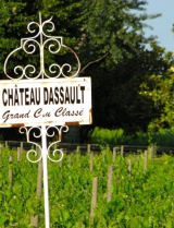 Chateau Dassault vineyard and sign